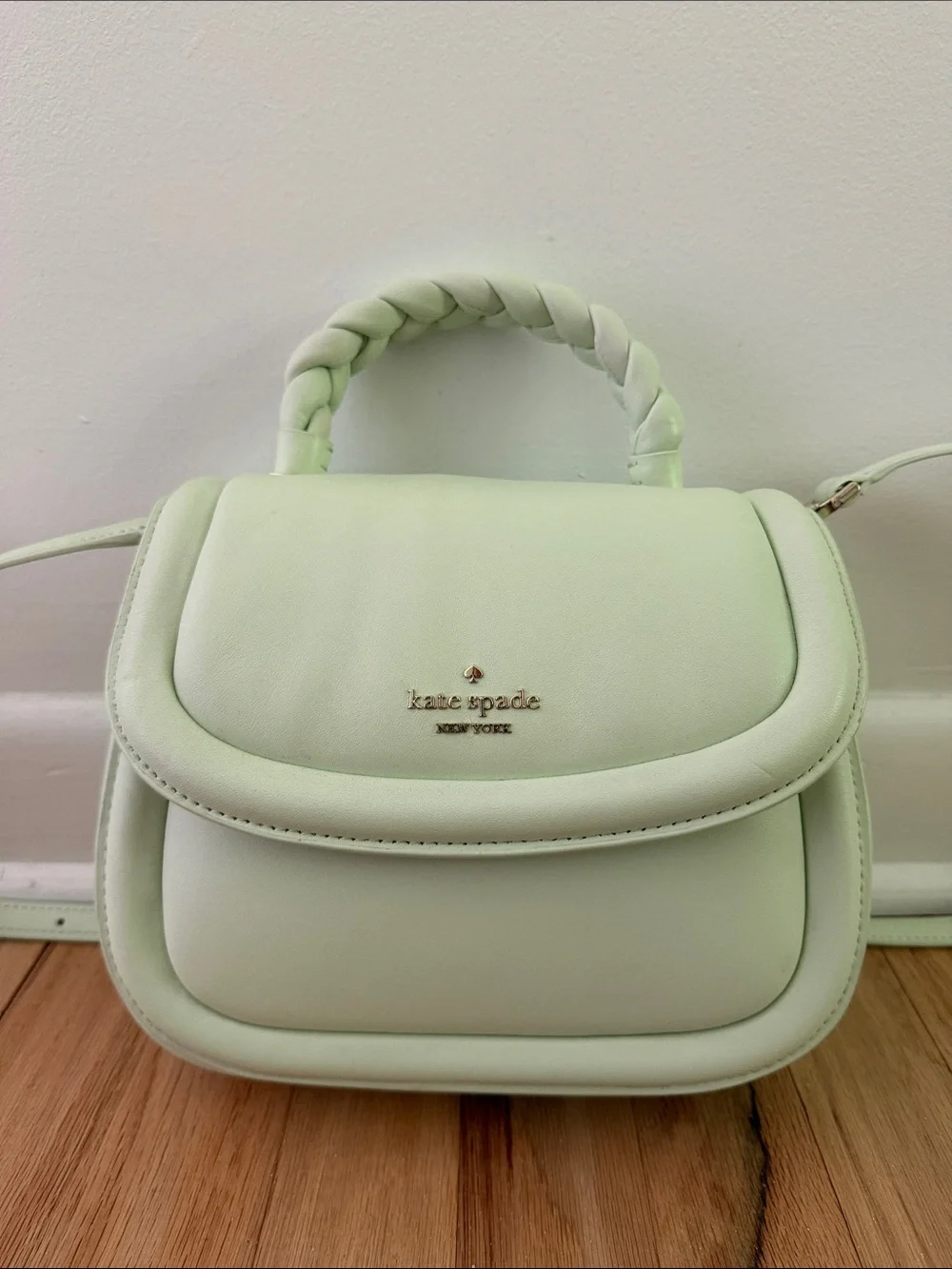 Kate Spade Puffy Mint Braided-Handle Satchel